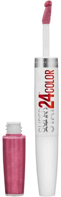 메이블린 슈퍼 스테이 24 2단계 리퀴드 립스틱 메이크업 보습 밤 퍼페추얼 플럼 퍼플 1 카운트로 오래 지속되는 고색소 컬러, 105 BLUSH ON, 0.08 Fl Oz (Pack of 1) - 쿠팡