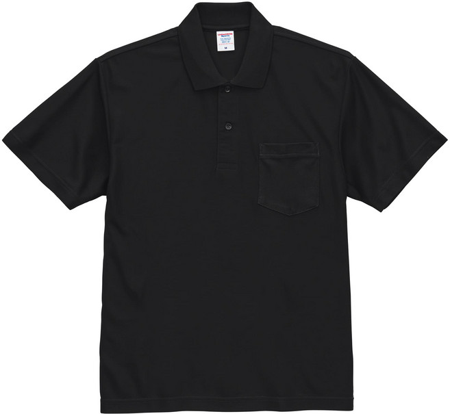 UnitedAthle 日本 高效機能口袋吸濕排汗polo衫 4.7oz【UA2021】男女可穿, 黑