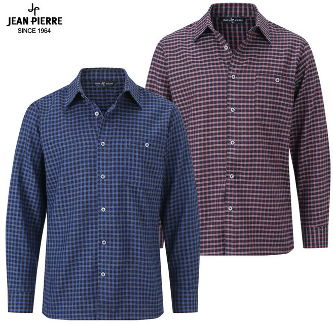 쟌피엘 백화점용 남자 캐주얼 울 체크 남방 와이셔츠