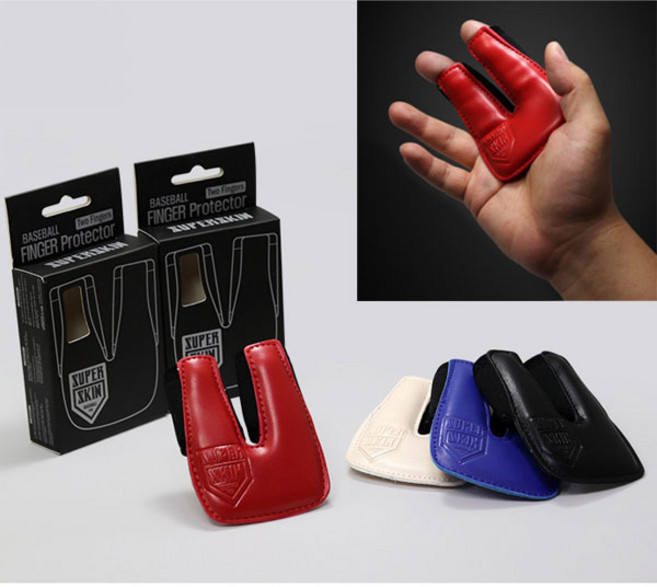 SUPER SKIN 슈퍼스킨 수비 손가락보호대 (두 손가락), 검정