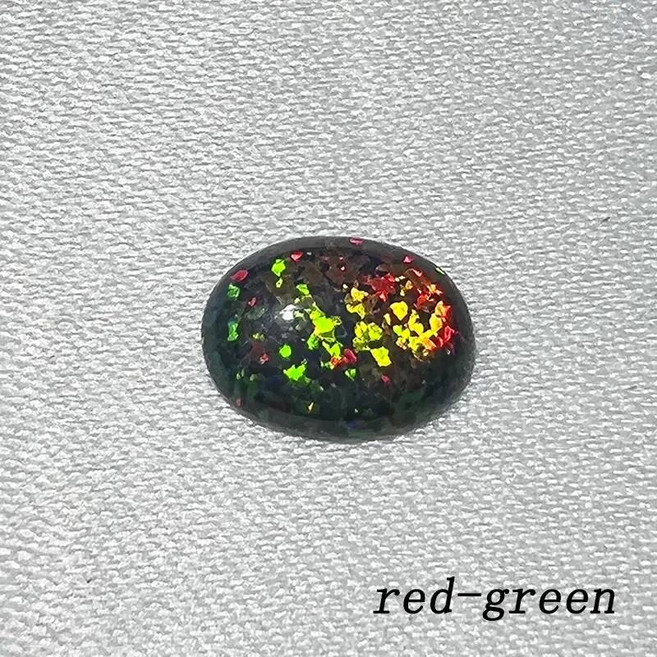 원석 장식품 79mm 천연 오팔 레이키 치유 반원형 보석 세트 반지 귀걸이 목걸이 영적 에너지 액세서리, 1PCS 7x9mm, 옵션03) egg redgreen