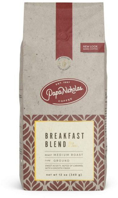 Papanicholas Coffee 분쇄 가루 커피 파파니콜라스 그라운드 패밀리 리저브 코나 바루 블렌드 12온스, 1 Breakfast Blend, 32 Ounce Pack of 1, 1, 1