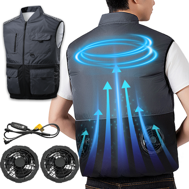 [26년 신상]선풍기조끼 여름작업복 쿨링조끼 남녀공용 골프 등산 낚시