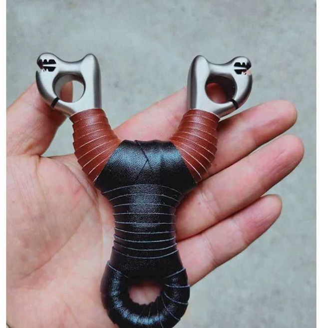 고무줄 새총 전문가용 낚시 사냥 티타늄 함금 연습용, 1개, 반곡 10mm 맨활