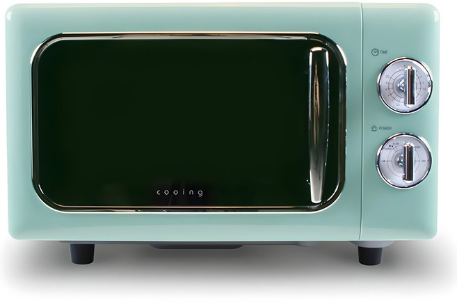 쿠잉전자 레트로 무회전 플랫 전자레인지 다이얼식 20L, MC-R20MTFL