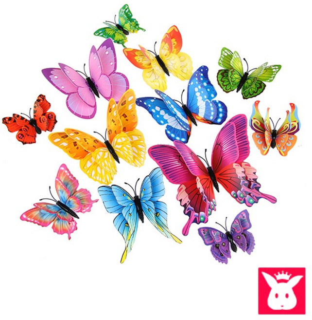 토토만리빙스테이 블루12P 나비자석 냉장고 마그넷 입체, 7.무지