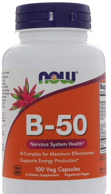 NOW B-50 輔酶B群維生素 植物性膠囊 100顆, 1個, 2027/06, 免疫/抗氧化