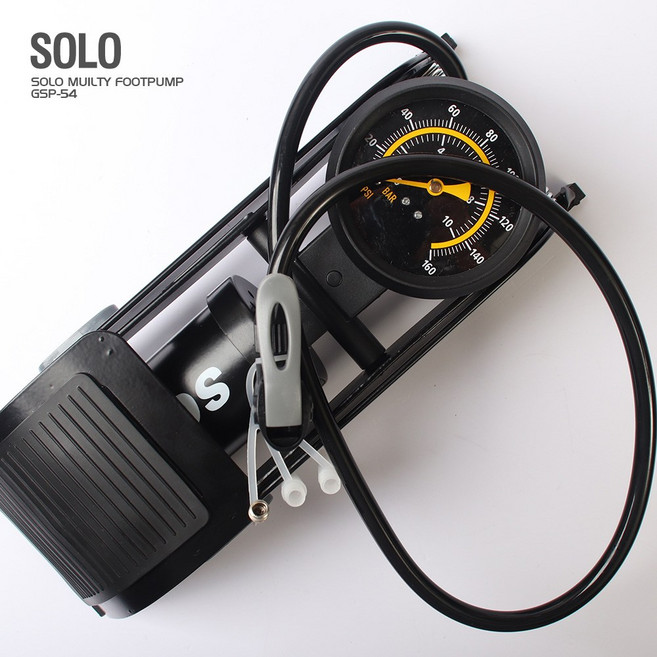 SOLO 자동차 오토바이 자전거 발펌프 공기주입기 GSP-54, 1개입, 1개