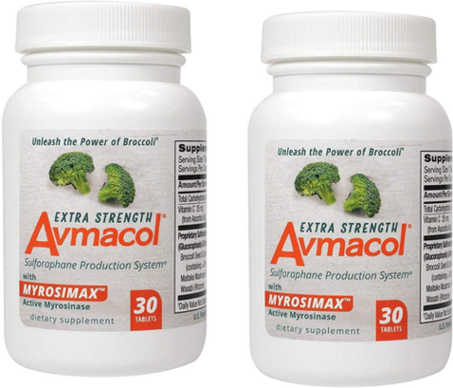 아브마콜 AVMACOL Extra Strength 설포라판 30정 2팩, 2개