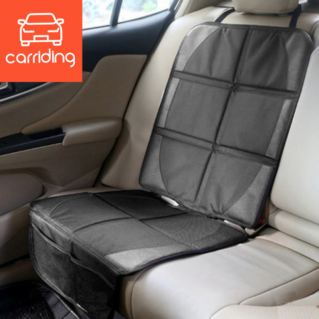 카라이딩 유아 카시트 보호 매트 가죽 시트보호 받침대 패드 커버 깔개 자동차시트 눌림방지, 카라이딩 카시트 보호매트, 블랙+레드선, 1개