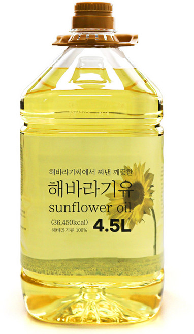 해바라기유 해바라기씨유100% 식용유 업소용 대용량, 4.5L, 1개