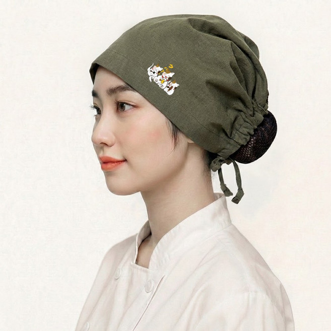 린넨두건 네코 쿠하 / 주방캡 위생 모자 / 김수미두건