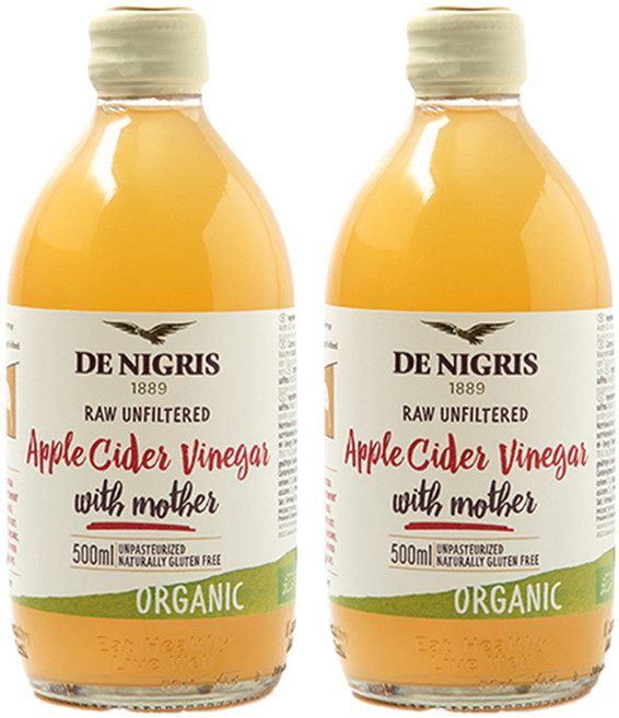 드니그리스 유기농 애사비 사과식초 500ml x2개 탄산수증정, 2개