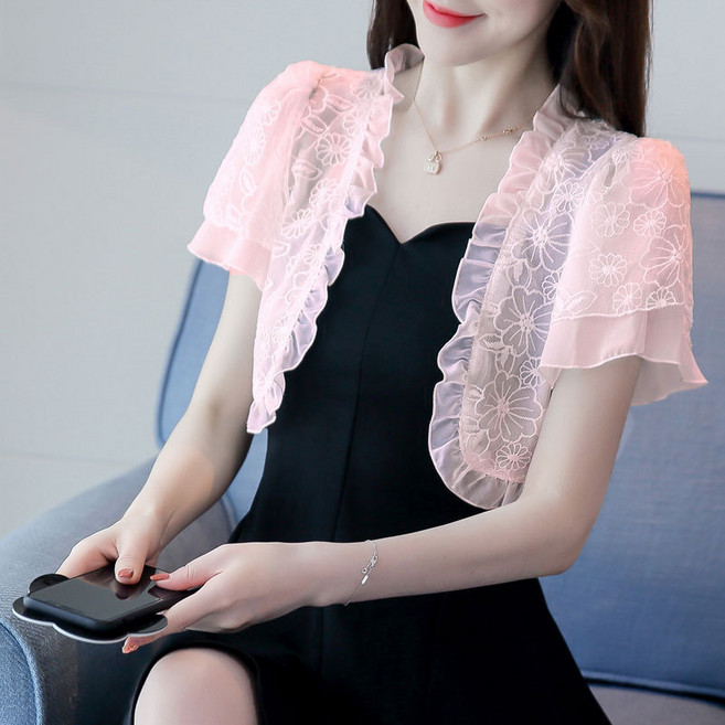 쉬폰 플라워 볼레로 가디건 1208WW