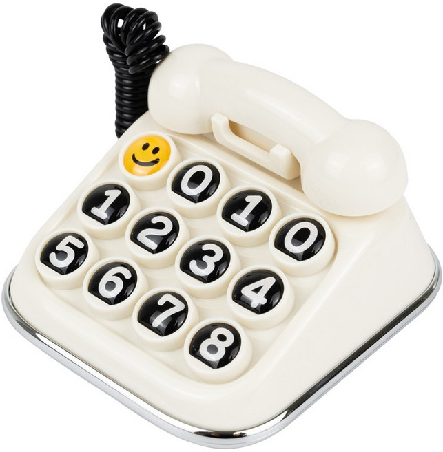 레트로 감성 전화기 모양 차량용 안심번호 주차번호판, 1개, 아이보리