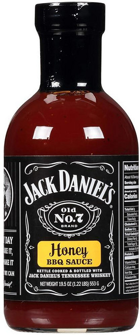 Jack Daniel's Old No. 7 허니 BBQ 소스 - 정품 소형 배치 Jack Daniel's BBQ 소스 - 방부제 없음 - 572.8g(19.5온스), 572.8g, 1개
