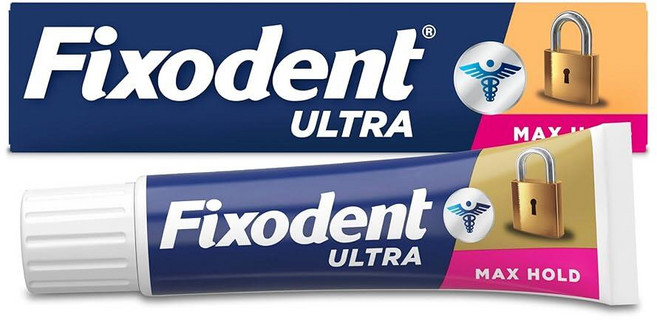 Fixodent Ultra Max 홀드 틀니 접착제 62.4g(2.25온스) (포장은 다를 수 있음), 1개