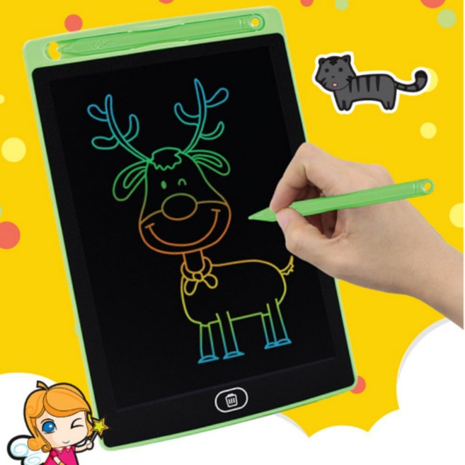 LCD전자칠판 8인치 메모패드 필기연습 휴대용, 블랙