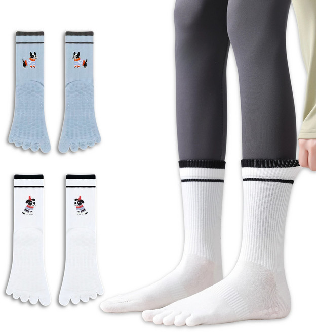 스위트나나 여성 필라테스 논슬립 요가 발가락양말 미끄럼방지 운동용 2켤레 세트