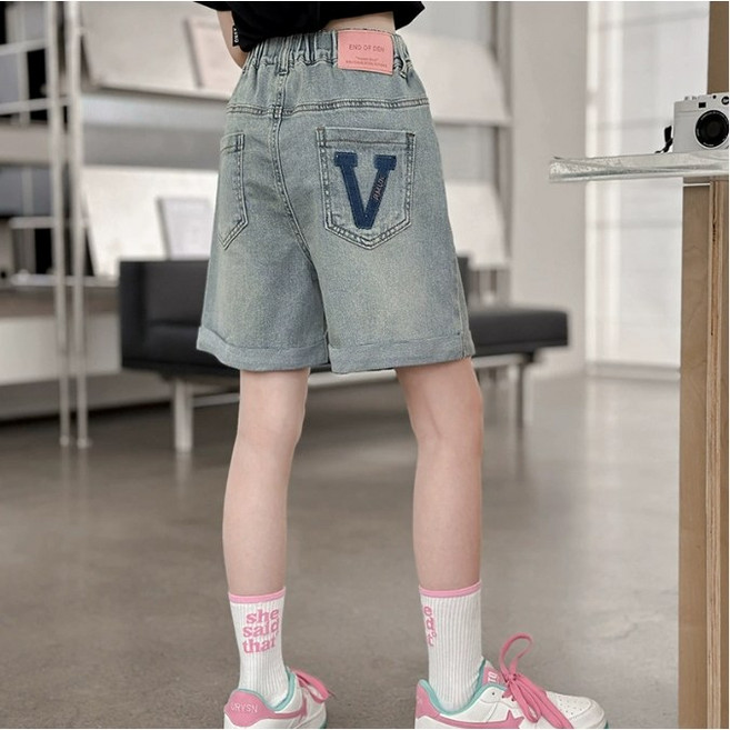 키즈목마 2025 여름 여아 냉감 데님 숏팬츠 주니어 초등 여아 쿨소재 청 반바지 630