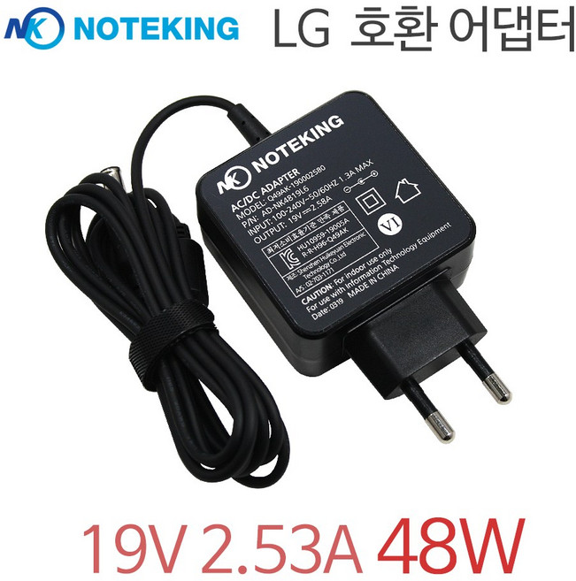 노트킹 모니터 34WK650 19V 2.53A 48W 호환 아답터, 1개