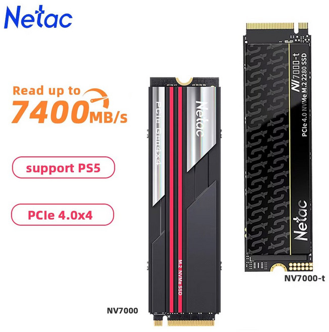 NETAC 7400 메가바이트/초 SSD M2 4 PCIE 0X4 노트북 디스크( 2TB 하드 4TB 512GB PC용) 2280 1TB M 스테이트 드라이브 2 내부 솔리드, 2)NV7000-t 1TB
