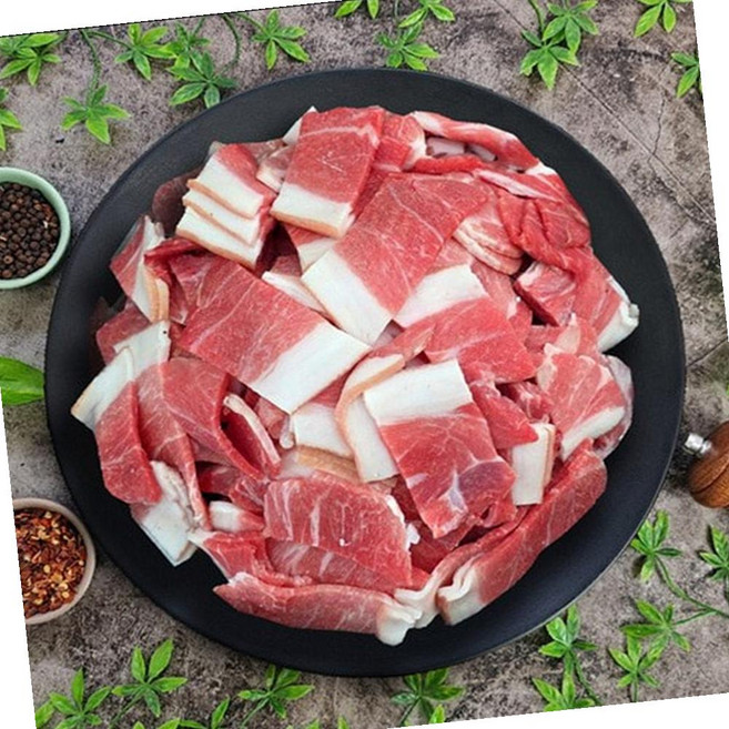 VGD 국내산 앞다리살 미전지 제육 5mm 2kg 돼지 불고기 두루치기 제육볶음양념 제육볶음레시피 돼지고기볶음, 1개