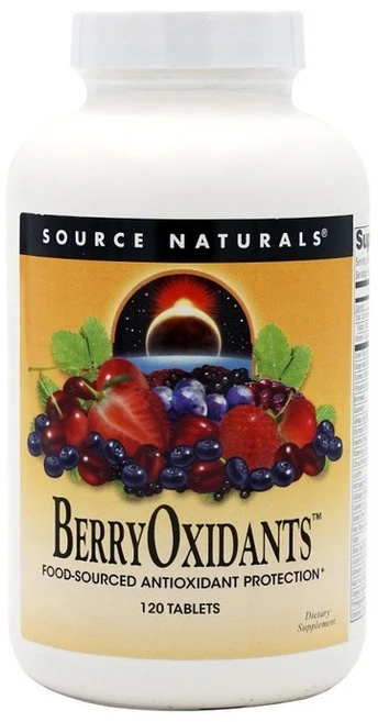 소스내츄럴스 베리 옥시던트 타블렛 무설탕 글루텐 프리, 1개, 120정 - 쿠팡