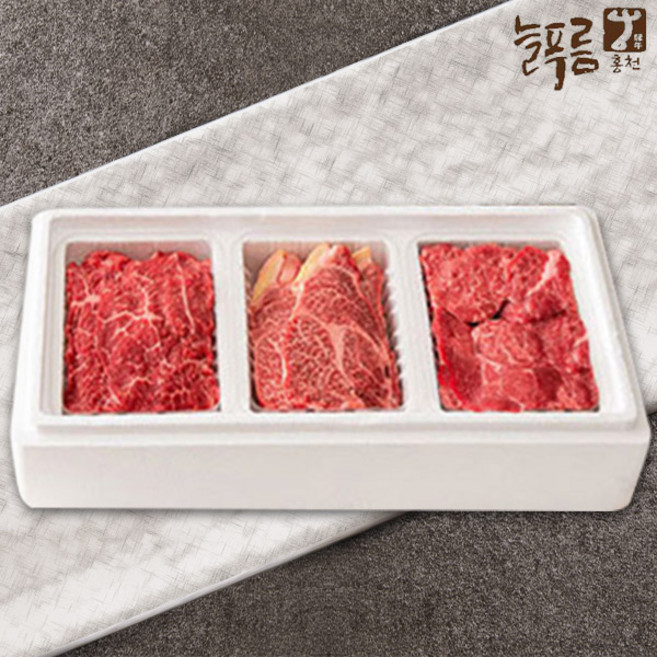 [늘푸름한우] 1등급이상 냉장 종합세트 4호 1.2kg(등심+불고기+사태각 400g), 1개