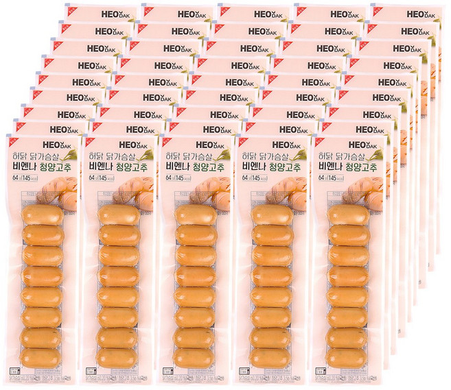 허닭 닭가슴살 비엔나 소시지 청양고추 64g, 45개