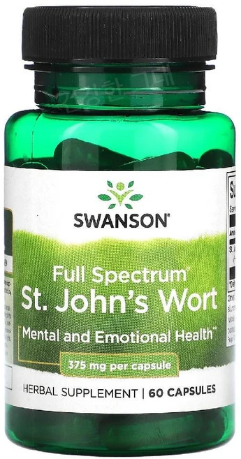 Swanson 풀 스펙트럼 세인트존스워트 추출 375mg St. Johns Wort Extract, 60정, 1개 - 쿠팡
