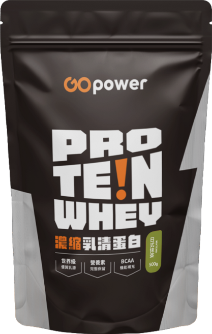 GOpower 果果能量 濃縮乳清蛋白【日式抹茶】高蛋白 健身補給, 500g, 1包