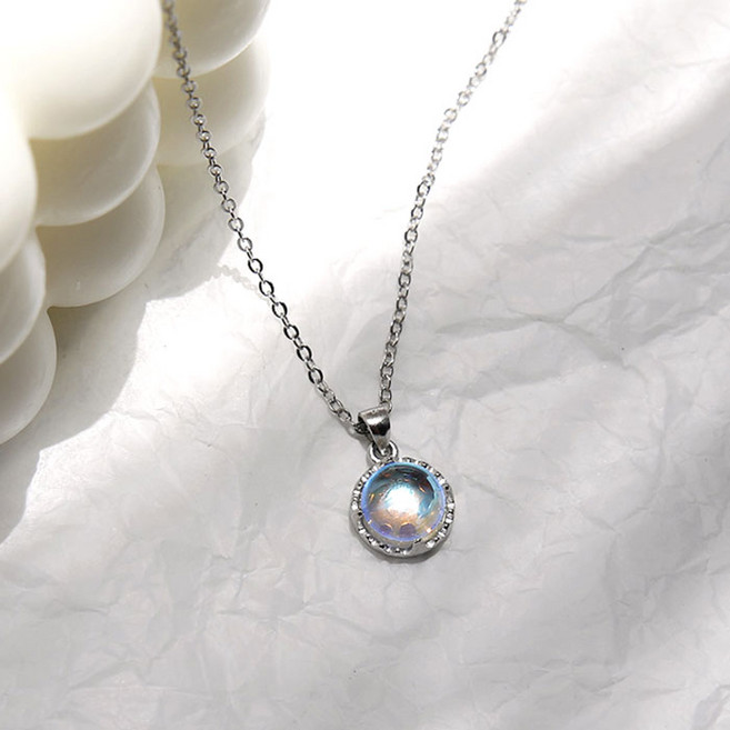 아이루리 홀로그램 오로라 목걸이 여성 드롭 영롱 펜던트 슬림 체인 데일리 우정 네크리스