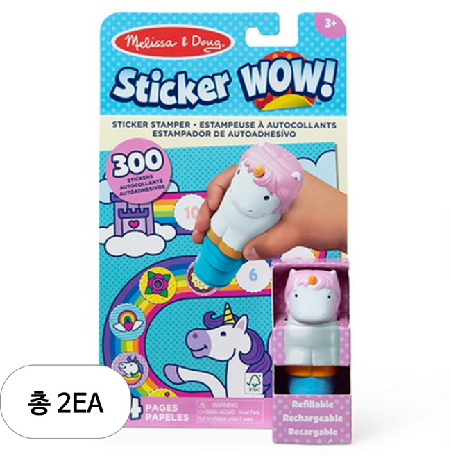 멜리사앤더그 스티커와우 유니콘 MD32013, 혼합색상, 2개