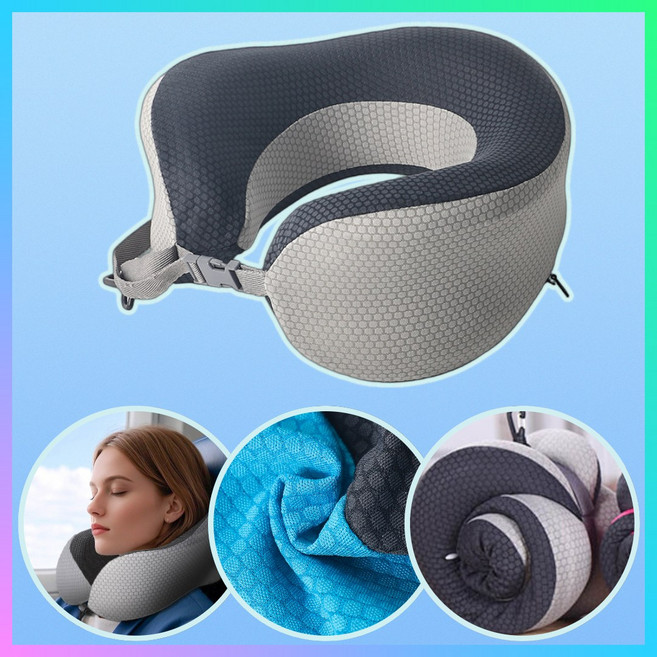 그루폴 시원한 여행용목베개 메쉬원단 간편휴대