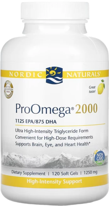 Nordic Naturals 프로오메가 -3 2000 레몬맛-2150 mg 120 캡슐, 120정, 1팩 - 쿠팡
