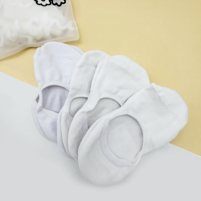 발편한 도톰 이중바닥 쿠션 파일 페이크삭스 여성 기능성 덧신 4켤레 세트