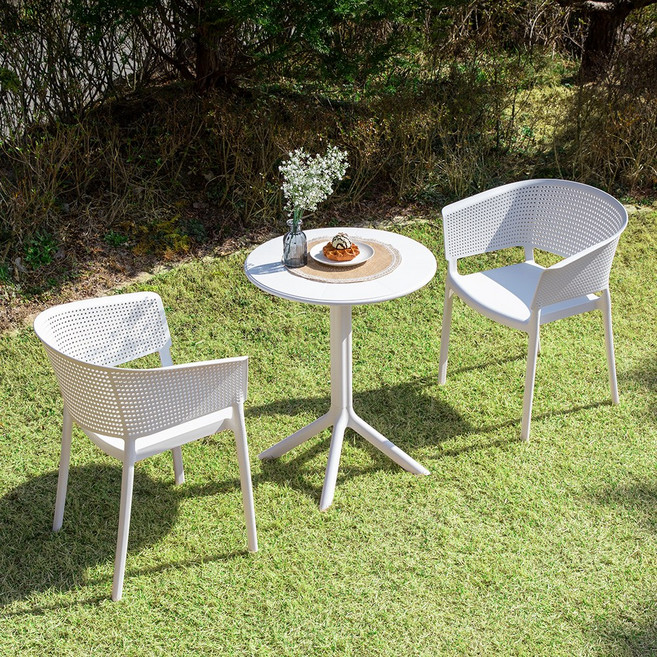 리사 미랑 2인 야외 실내 테이블 의자 세트 정원 카페, 블루