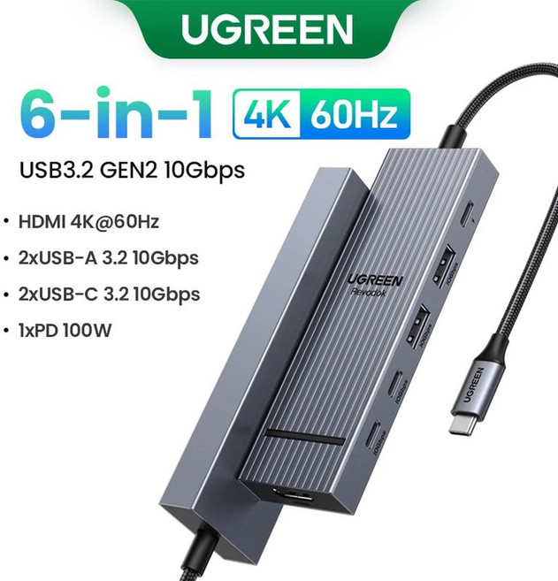 C 허브 USB10Gbps 4K60Hz HDMI USB3 2 PD100W USB 분배기 노트북 Pro Air 전화 안드로이드 도킹 스테이션, CM818-45363