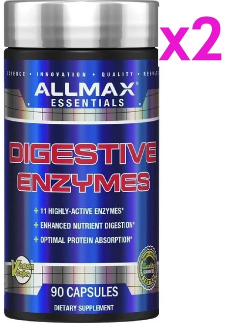 올맥스 ALLMAX 소화 효소 단백질 소화 복합체 90캡슐 2팩, 90정 - 쿠팡