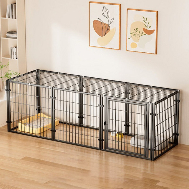 메탈 강아지 울타리 강아지안전문 반려동물펜스, 1개, 블랙
