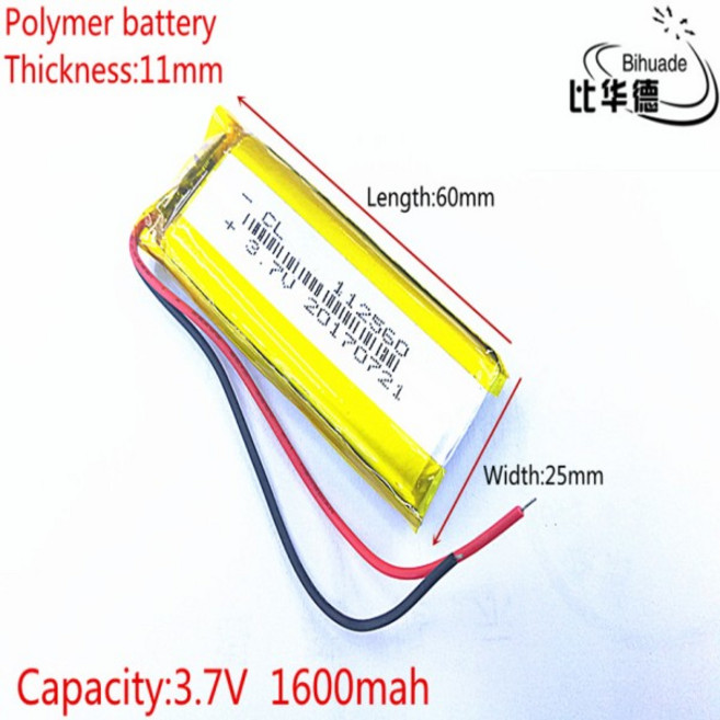 리터 에너지 배터리 3.7V 1800mAh 112560 리튬 폴리머 충전지 축전지 이온 리포 셀, 1개, 1개입