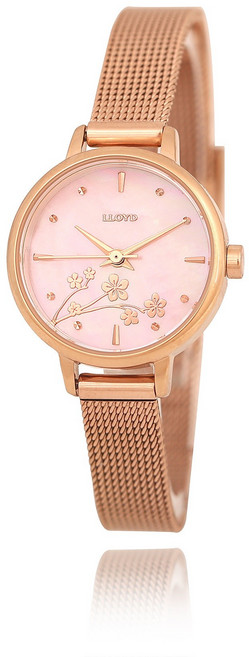 로이드 [뮬란 콜라보] 벚꽃 다이얼 원형 메쉬 시계 LL2G20406IGG