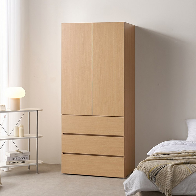 [케이컴퍼니본사] 피크 푸시800 3서랍도어수납장, 메이플