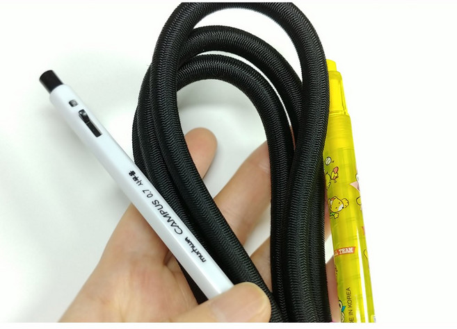 고무줄 텐트고무줄 굵은고무줄 탄성끈 탄성고무줄 폴대고무줄, 약7mm블랙(1개당=1미터)