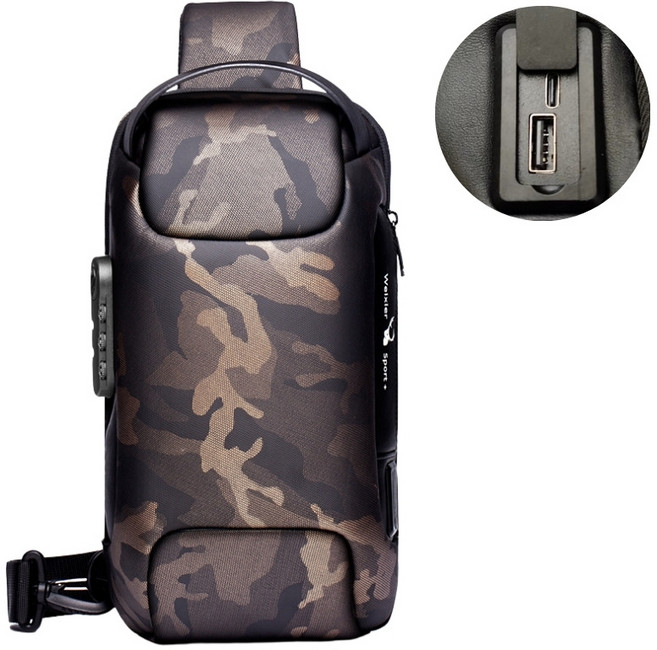 치프몰 여행용 도난방지 비밀번호 방수 슬링백