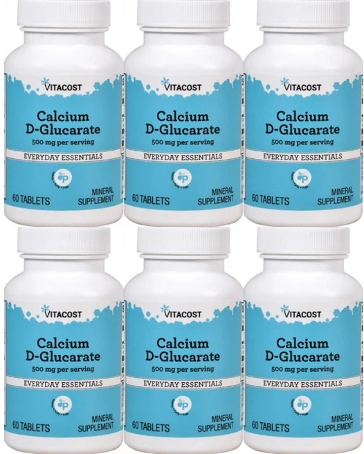 비타코스트 칼슘 디 글루카레이트, 6개, 60정 - 쿠팡