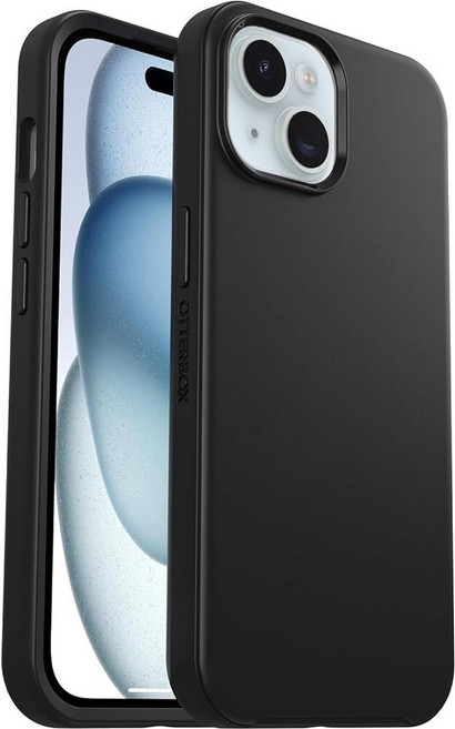 OtterBox 오터박스 아이폰 16e 15 14 및 13 (전용) - Symmetry 시리즈 케이스 블랙 울트라 슬릭 무선 충전 호환 자리가 올라와 카메라 화면 보호 그외 각