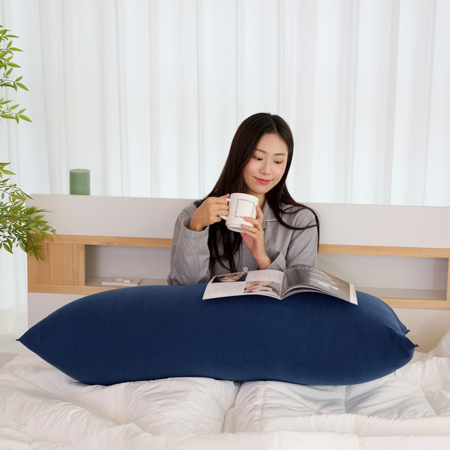 끌어안기 딱 좋은 크림 사각 바디필로우 커버만 ( 솜 별도 ), 오션 네이비