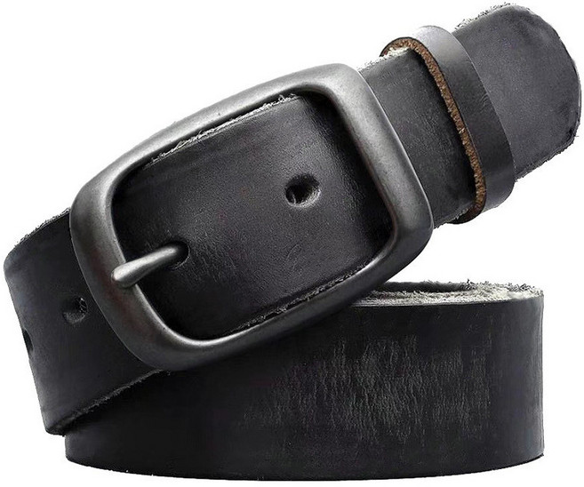 頭層牛皮針釦皮帶男款 復古百搭牛仔褲帶 精選簡約休閒真皮腰帶